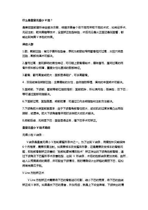 皇室无痕小V脸的简介