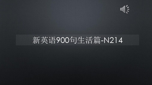 新英语900句生活篇-N214【声音字幕同步PPT】