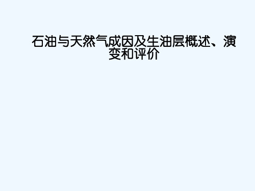 石油与天然气成因及生油层概述、演变和评价