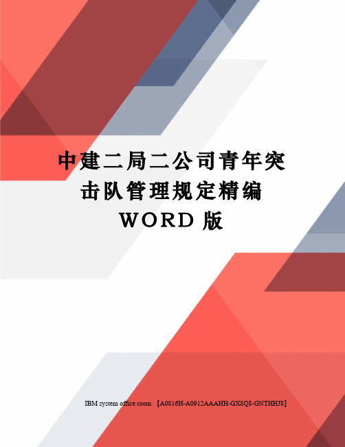 中建二局二公司青年突击队管理规定精编WORD版