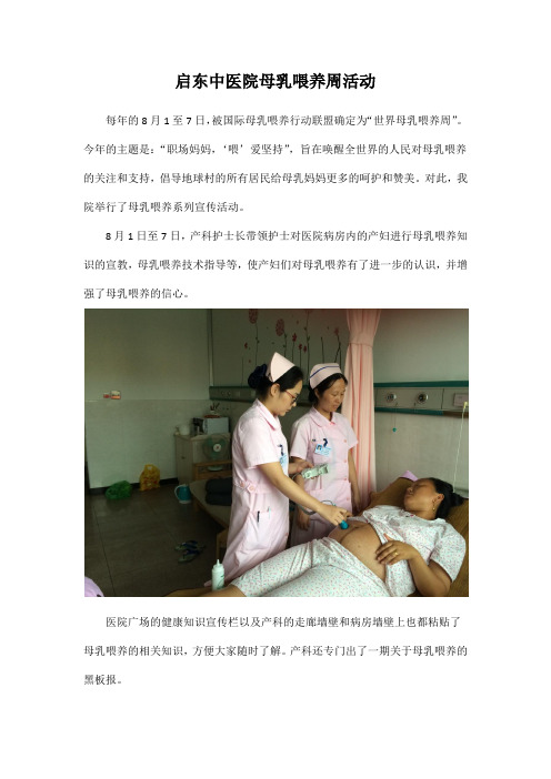 2015年母乳喂养周活动总结