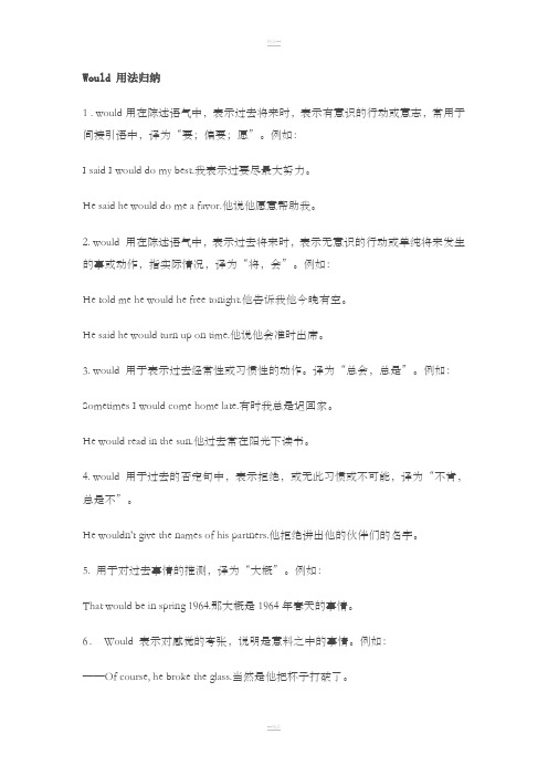 Would用法归纳