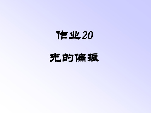 作业24光的偏振