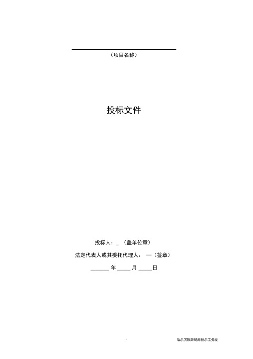 投标书-范本商务标