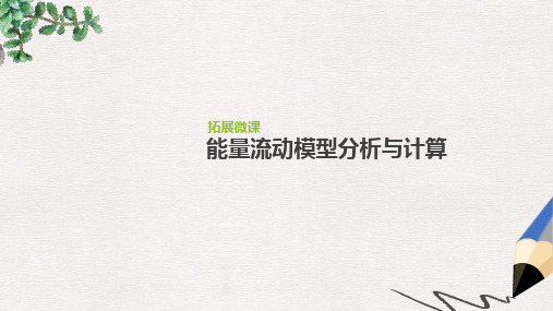 高考生物一轮复习第10单元生态系统与生态环境的保护拓展微课能量流动模型分析与计算课件