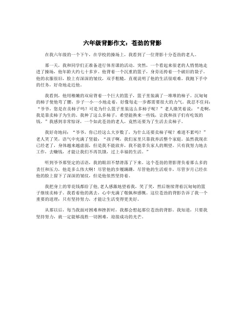 六年级背影作文：苍劲的背影