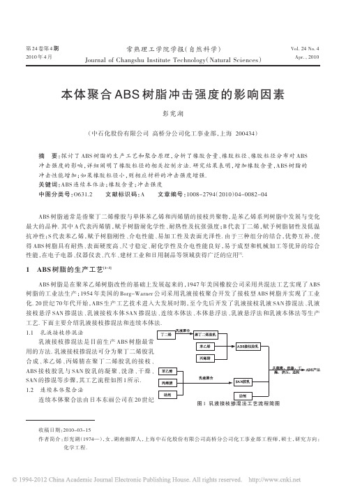 本体聚合ABS树脂冲击强度的影响因素_彭宪湖