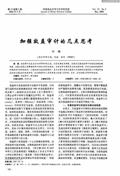加强效益审计的几点思考