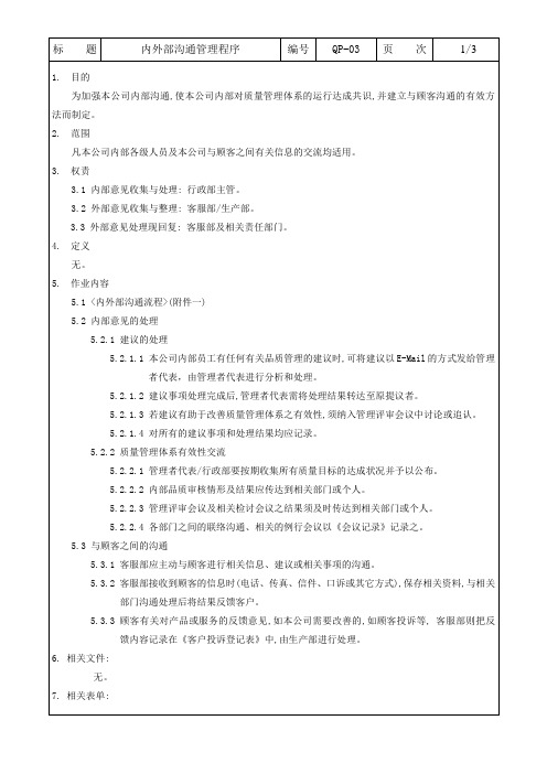内外部沟通管理程序