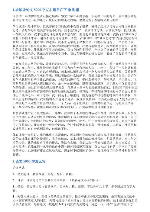 论文范文参考5000字