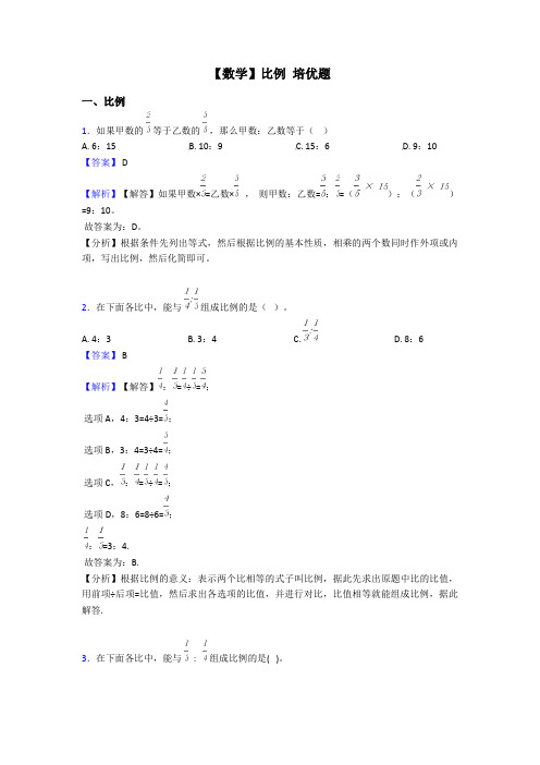 【数学】比例 培优题
