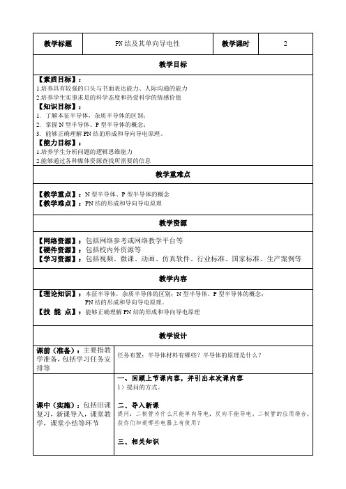 电工电子技术教案-PN结及其单向导电性