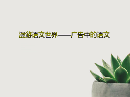 漫游语文世界——广告中的语文共30页