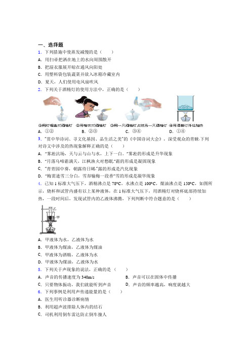 深圳市文汇中学初中物理八年级上册期中检测卷(答案解析)
