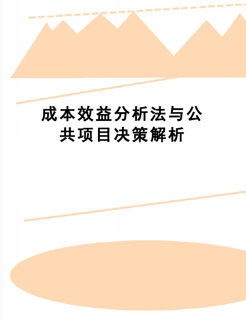 【精品】成本效益分析法与公共项目决策解析