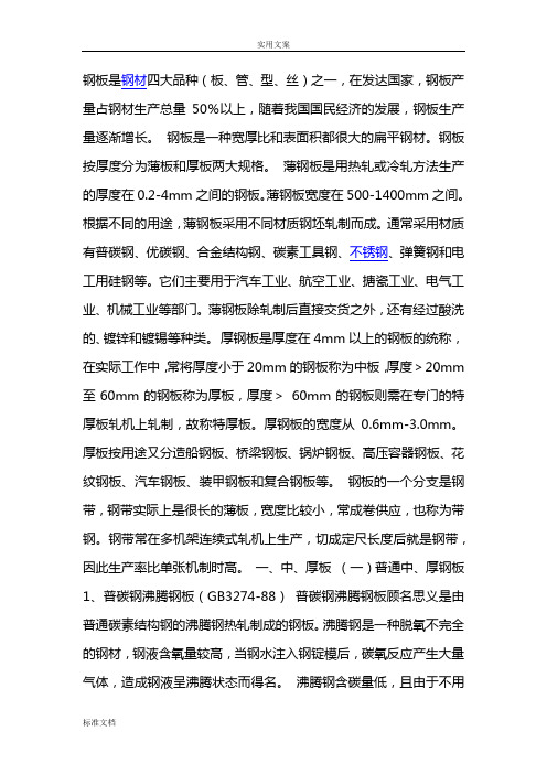 常用钢板厚度规格大全