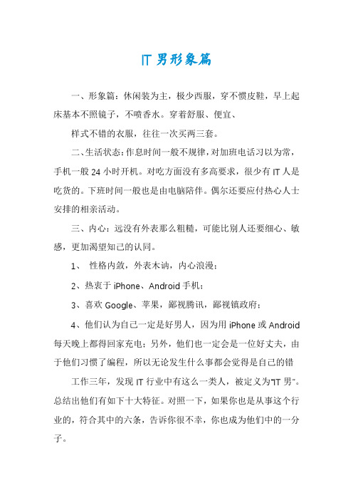 IT男形象篇