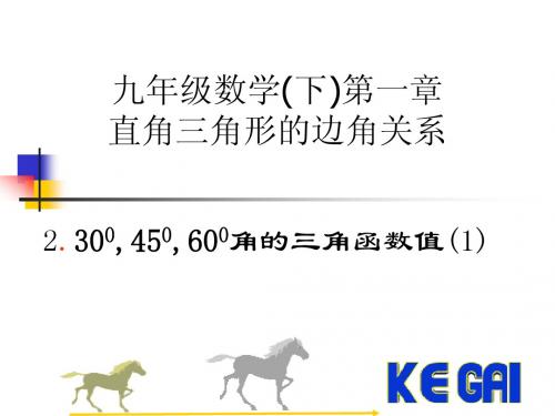 九年级数学北师大版30度_45度_60度角的三角函数值1