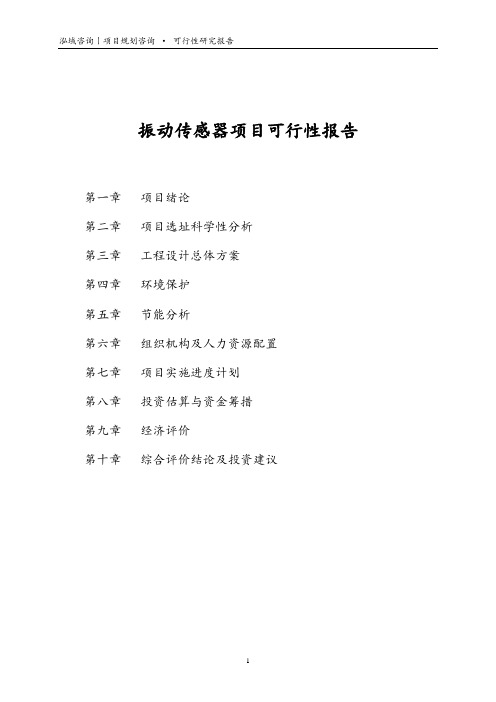 振动传感器项目可行性报告