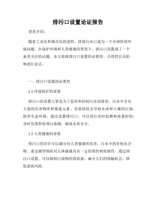 排污口设置论证报告