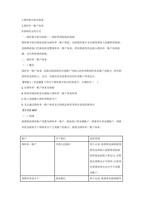 4.4国库集中收付制度