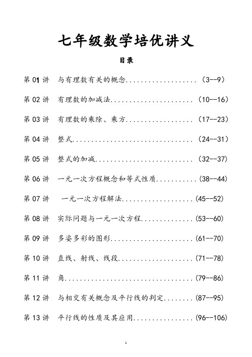 七年级数学培优讲义