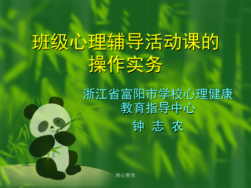 归纳钟志农班级心理活动辅导.ppt