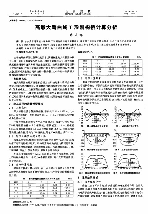 高墩大跨曲线T形刚构桥计算分析