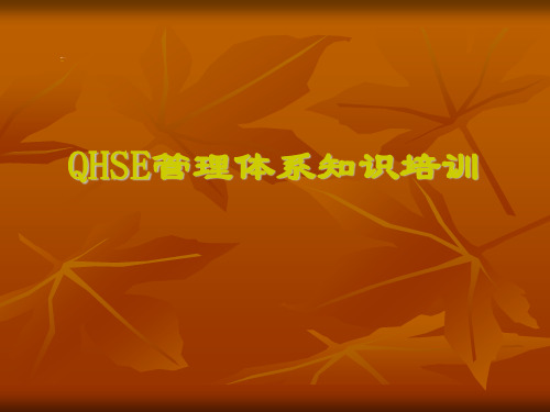 QHSE管理体系知识培训