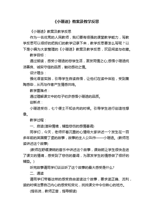 《小珊迪》教案及教学反思