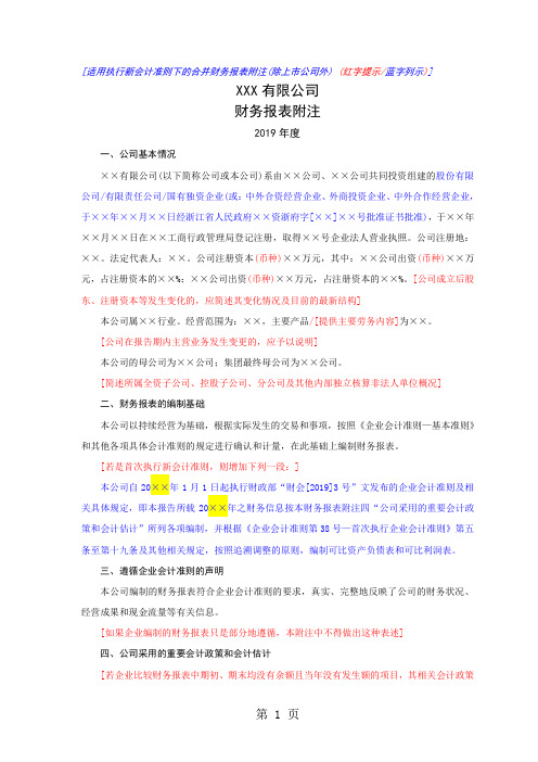 财务报表附注(合并)-新会计准则(2019版)精品文档105页