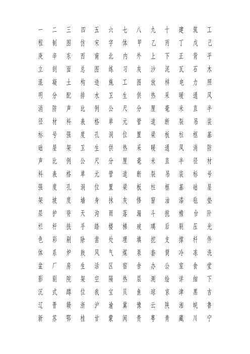 建筑制图长仿宋字体贴