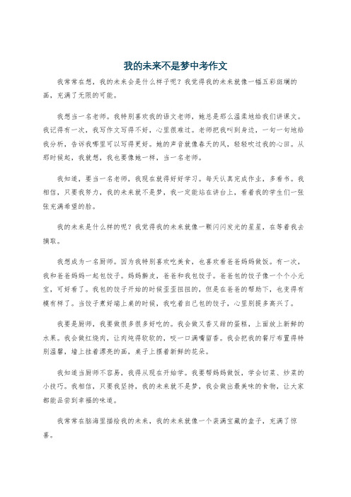 我的未来不是梦中考作文