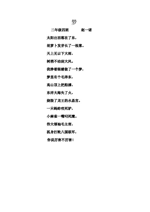 临沂小学二年级四班童谣中国梦 我的梦