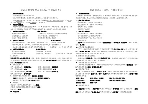 亚欧非知识点(自己整理)