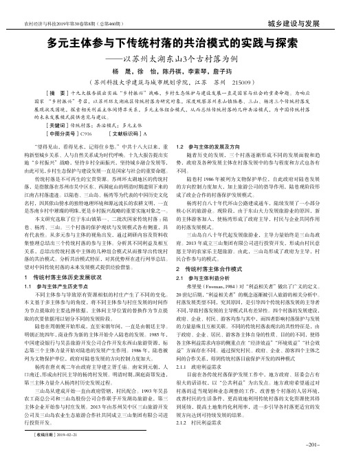 多元主体参与下传统村落的共治模式的实践与探索——以苏州太湖东