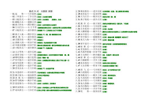 杨式56式太极剑剑谱