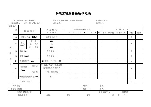 分项工程质量检验评定表-钻孔灌注桩