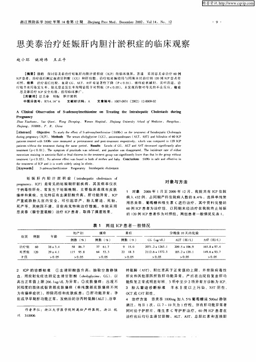 思美泰治疗妊娠肝内胆汁淤积症的临床观察