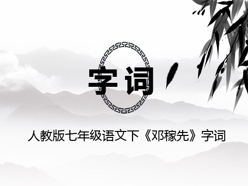 七年级语文下册第一课《邓稼先》字词优质课件(人教版)
