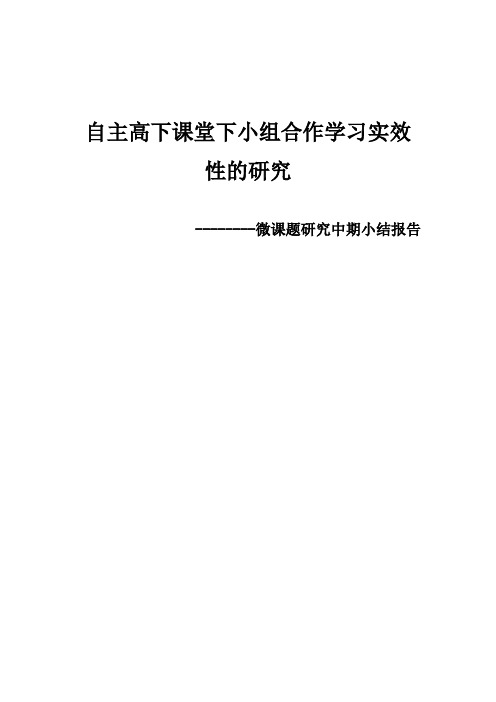 小组合作中期小结报告