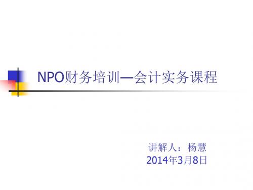 NPO财务培训讲解分解讲义.