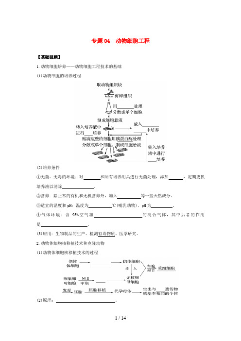 (通用版)高二生物专题04动物细胞工程暑假作业(含解析)