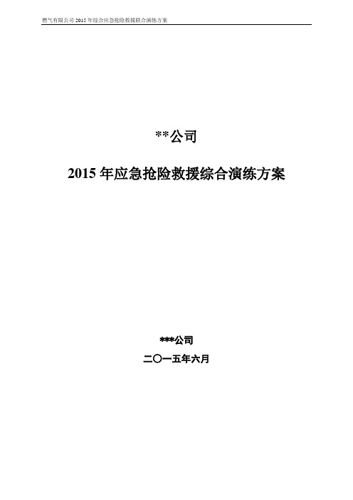 2015年应急抢险救援综合演练方案