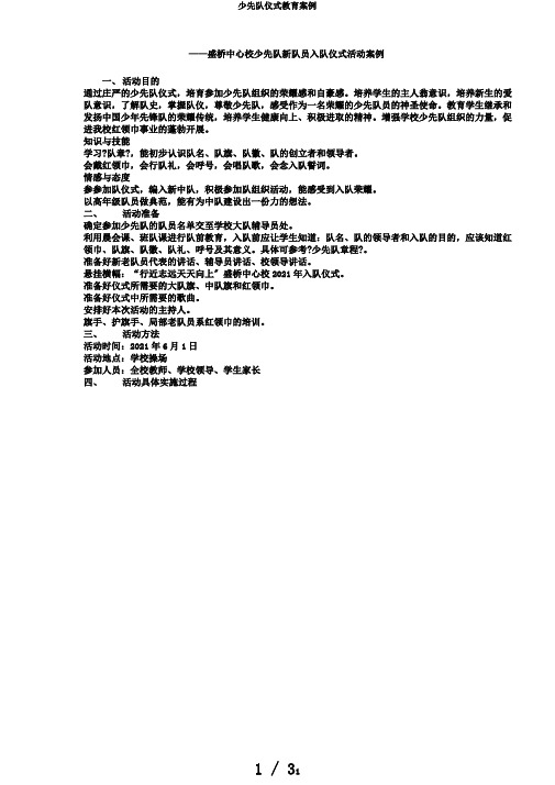 少先队仪式教育案例