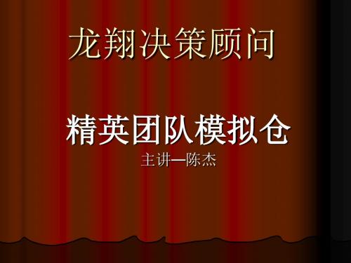 精英团队模拟仓讲义(PPT48张)