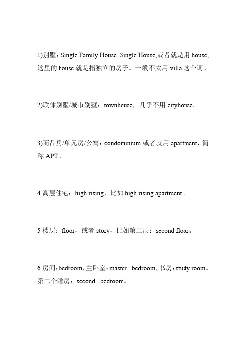 关于房产英文
