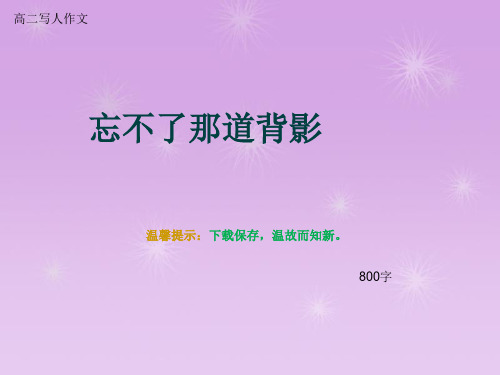 高二写人作文《忘不了那道背影》800字