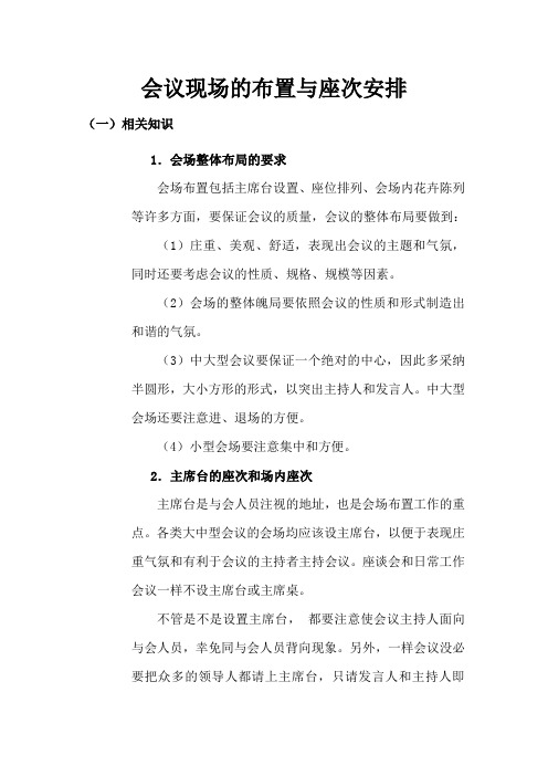 会议现场的布置与座次安排