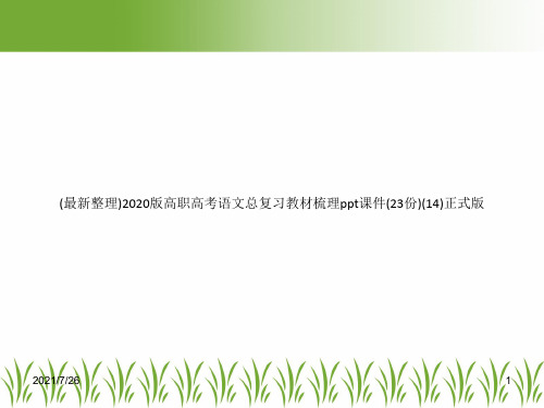 (最新整理)2020版高职高考语文总复习教材梳理ppt课件(23份)(14)正式版